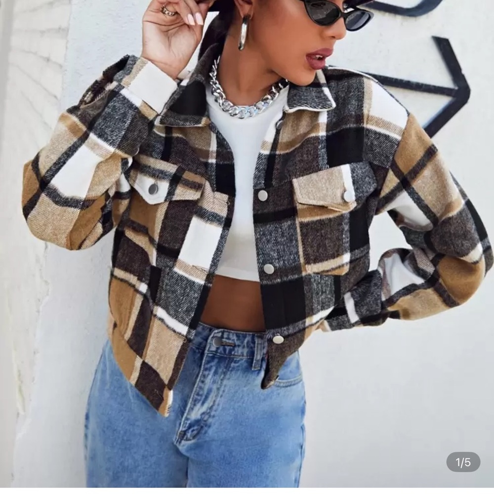 Plaid Cropped Jacket